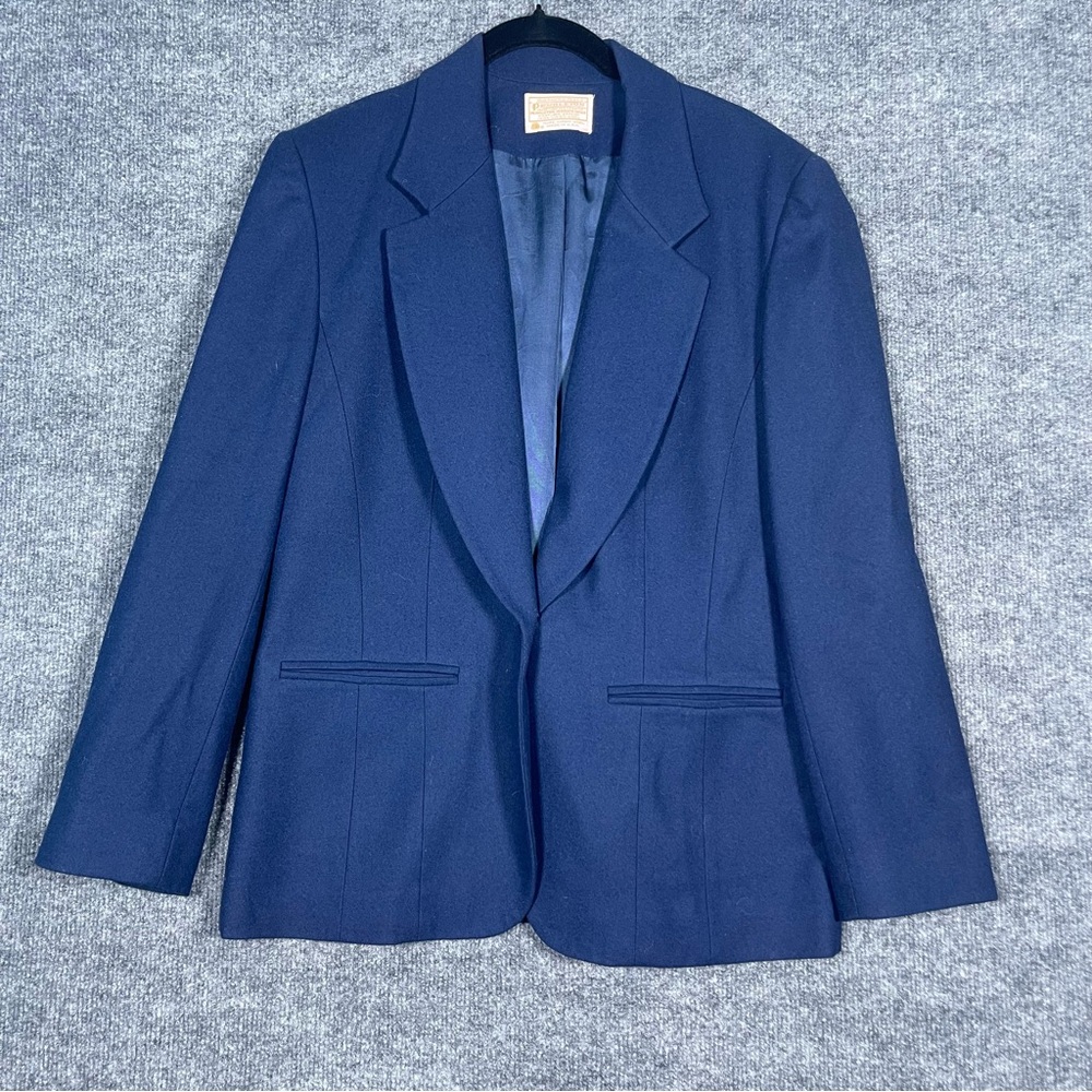 Pendleton Women’s 8 Navy Blue Wool Lined Blazer Vintage USA Career Professional